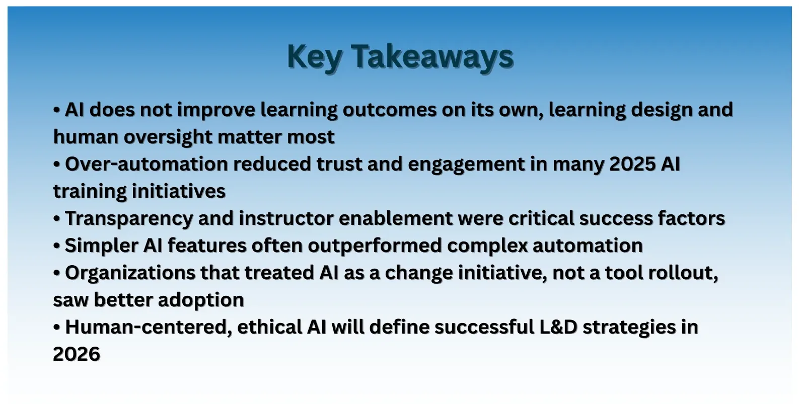 Lessons Learned from AI-Powered Training in 2025 (Key takeaways)