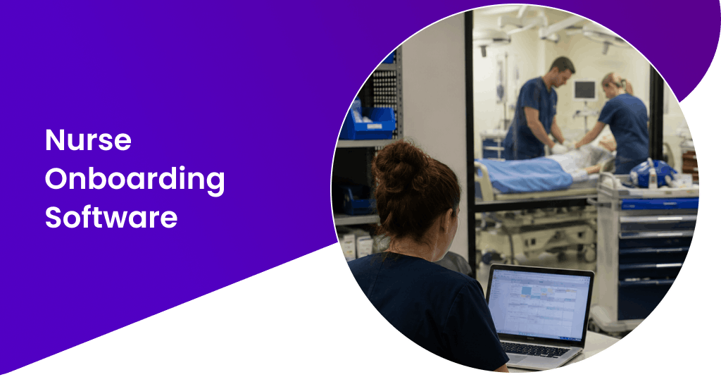 Clinical training coordinator managing a skills lab schedule in a simulation room