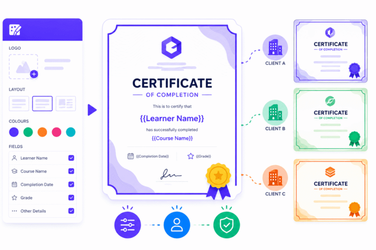 SimpliTrain configurable certificate templates for every client or program