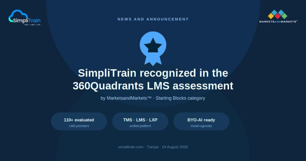 SimpliTrain Recognized in 360Quadrants LMS Report