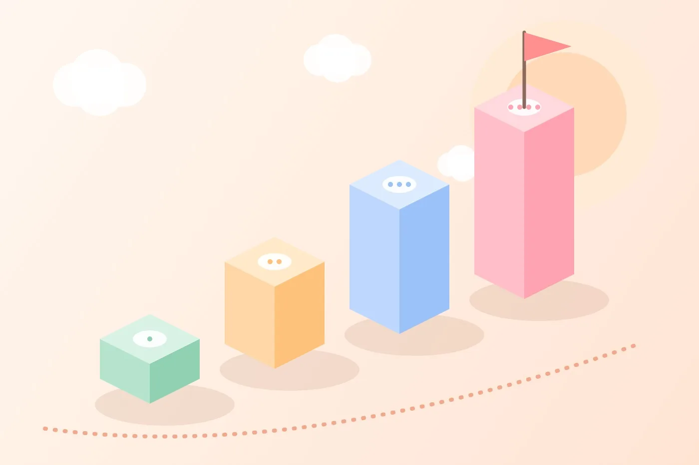 Four-phase timeline of year one for someone learning how to start a training company: foundation, build, sell and systemize